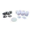 100 Set Pin Back Button Parts 2.3in Diameter Tinplate Plastic