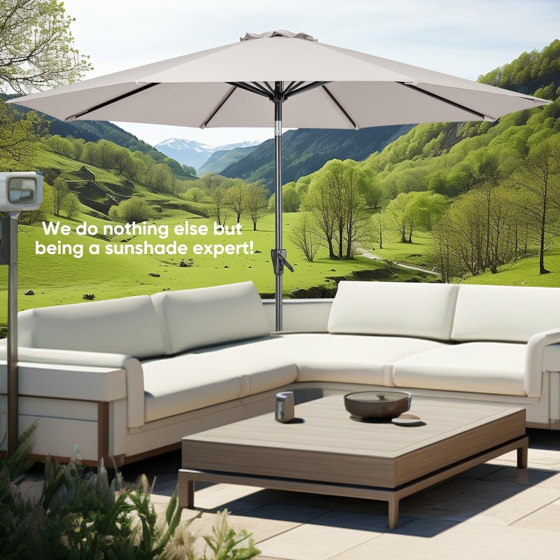 Tempera 9ft Patio Market Outdoor Table Umbrella with Push Button