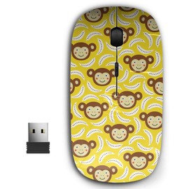 KAWAMOUSE 2.4G Ergonomic Portable USB Wireless Mouse for PC, Laptop, Computer, Notebook with Nano Receiver (Monkey)