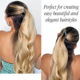 Camila Paris CP3103 French Small Banana Clip Hair Comb, Flexible Banana Clips Hair for Thin Hair Ponytail Holder Interlocking Banana Hair Clips Styling Hair Banana Clips for Women Made in France