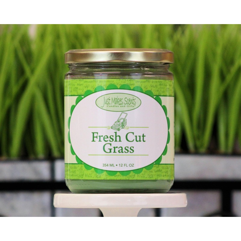 Fresh Cut Grass Scented Blended Soy Candle by Just Makes