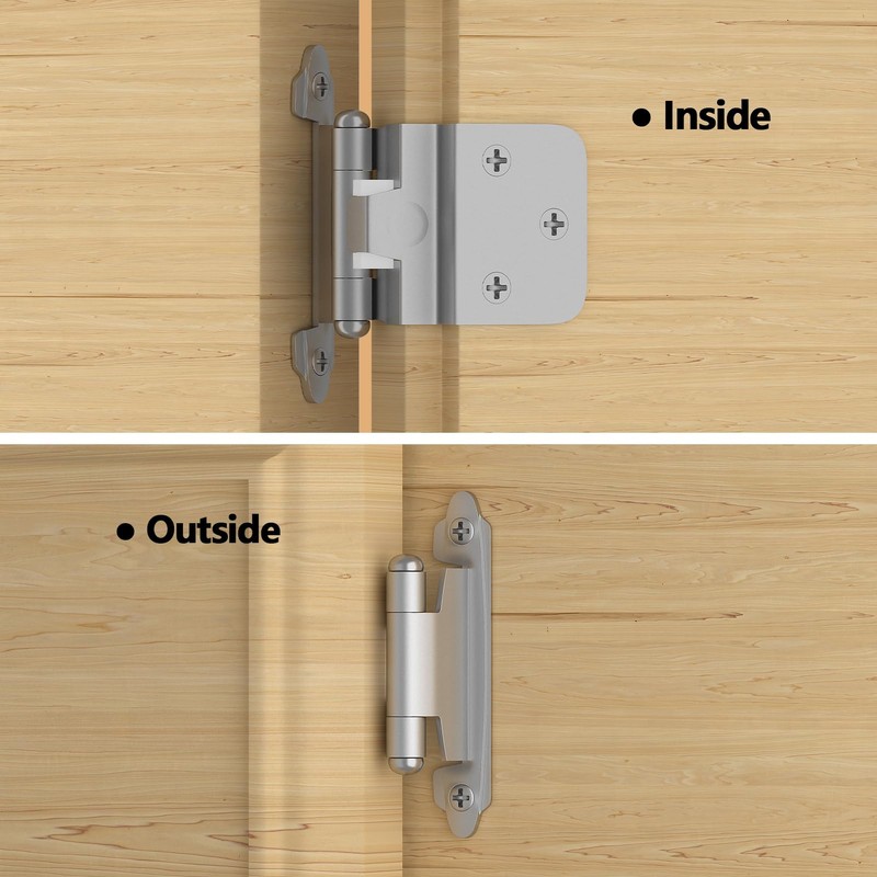 6 Pack 3 Pairs 3/8" Inset Kitchen Cabinet Door Hinges,