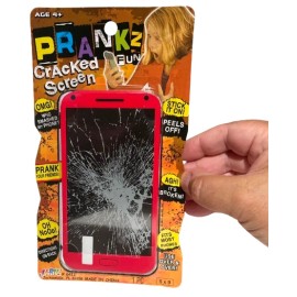 FAKE CRACKED CELL PHONE SCREEN PRANK Scratch Decal Sticker On Joke Gag Cracks