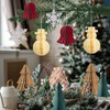 SUNBEAUTY 12 Stück Tischdeko Weihnachten Grün Papier Weihnachtsbaum Deko Schneeflocken