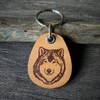 ForLeatherMore - Wolf - Genuine Leather Keychain - Wildlife keychains