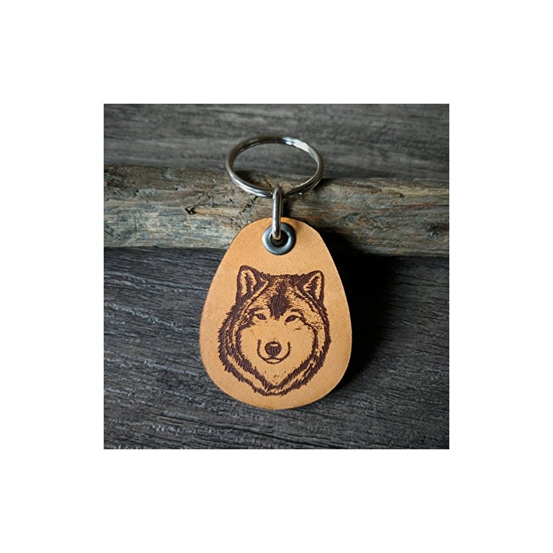 ForLeatherMore - Wolf - Genuine Leather Keychain - Wildlife keychains