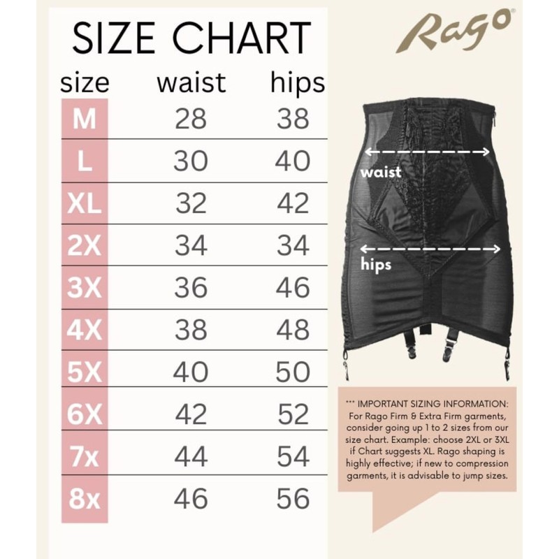 Rago Women's High Waist Open Bottom Girdle with Zipper, Black,