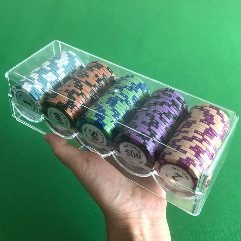 Poker Chip Holder Tray Racks - 1Pack Clear Acrylic Chips