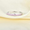YL Stackable Ring Sterling Silver Created Pink Tourmaline Eternity Bands
