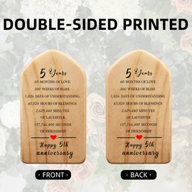 Campanilla de viento de 5 años de aniversario, 5 años de matrimonio, 5 años de matrimonio, 5 aniversario de boda, regalo para parejas, esposo, esposa, regalo del día de San Valentín