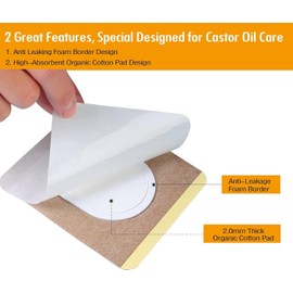 12PCS Disposable Castor Oil Patches for Belly Button, 3.2 x 3.2 inches Castor Oil Pack Wrap, Self-Adhesive, and Highly Absorbent Pad Cover - Skin Color