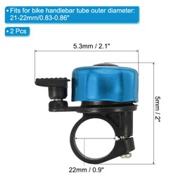 PATIKIL Classic Bike Bell, 2 Pack 360° Rotation Mountain Bicycle Accessories Loud Crisp Clear Sound for Adults, Blue