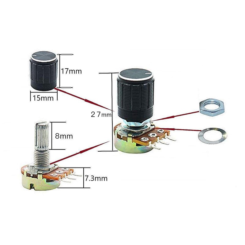 Rotary Potentiometer Joystick 10 K Potentiometer Set Linear Taper Potentiometer