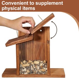 Squirrel Feeder Just Wooden Squirrel Box House Feeders for Garden Outside Backyard Easy to Assemble Garden Gift