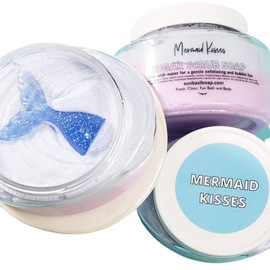 Mermaid Tail Whipped Exfoliating Sugar Scrub. Handmade Soap. Summer Ocean Beach Scented Skin Care