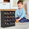 KISLANE Felt Monster Trucks Display Case, Wall-Mounted 16 Slot Storage