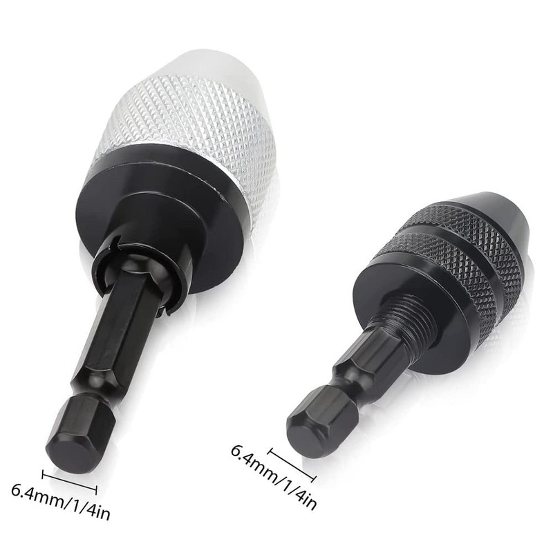Fixinus Pack of 2 Keyless Drill Chuck - 1/4 Inch