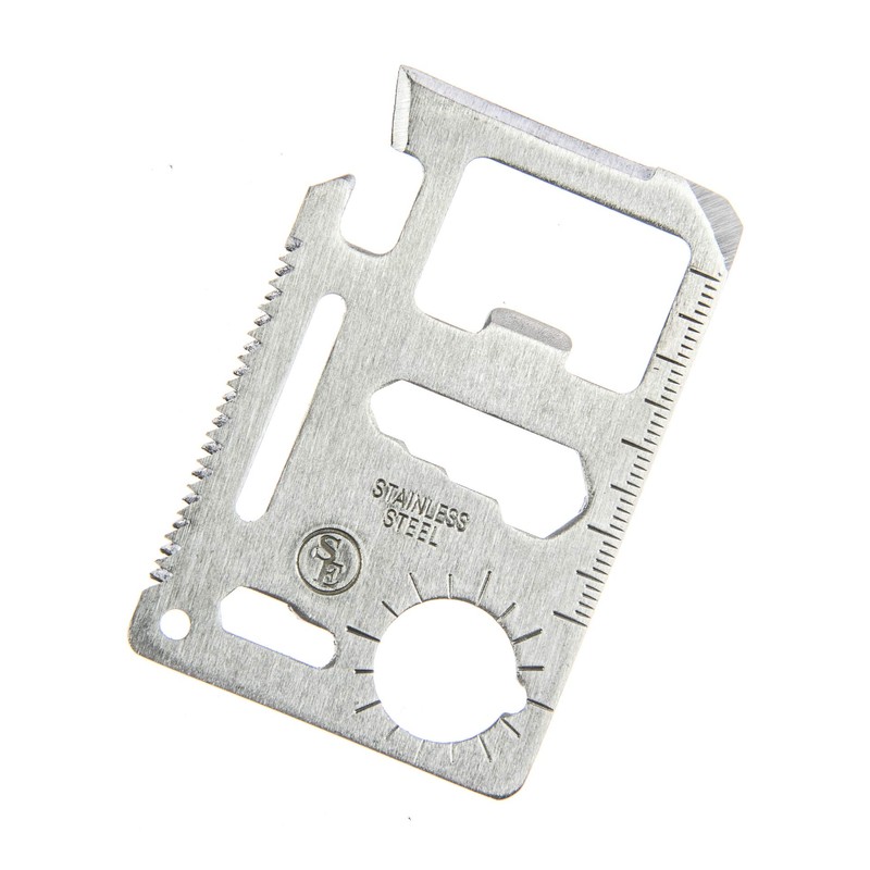SE 11-Function Stainless Steel Survival Pocket Tool - Compact, Credit