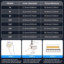 Kuinha Smart Ring Health Tracker - 24/7 Fitness & Sleep Tracking with Heart Rate Monitor, IP68 Waterproof Activity Tracker for Men/Women, 50+ Workout Modes, 7-Day Battery(Black 7#)