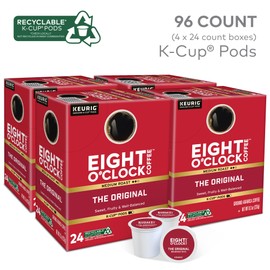 Eight O'Clock Coffee The Original, Single-Serve Keurig K-Cup Pods, Medium Roast Coffee Pods, 96 Count