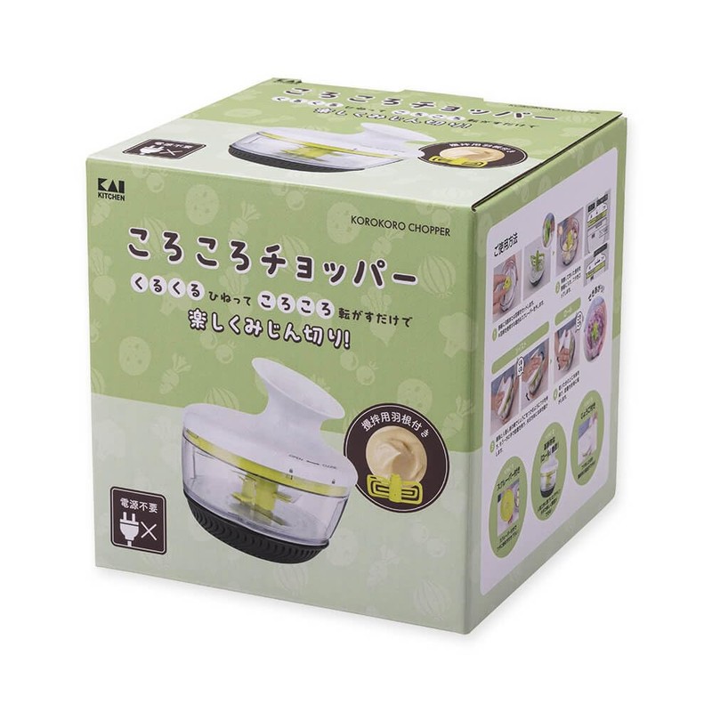 Kai DH8231 Rolling Chopper, Multi, Chopped Vegetables, Funnel Included