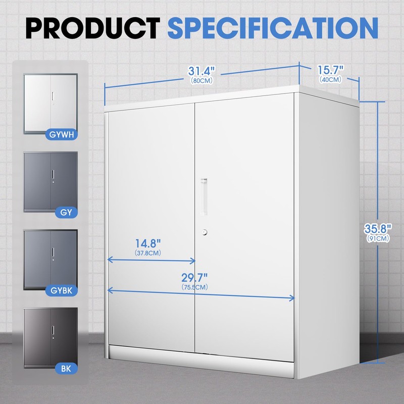 DNA MOTORING 36'' Metal Storage Cabinet, Locking Tool Cabinet with