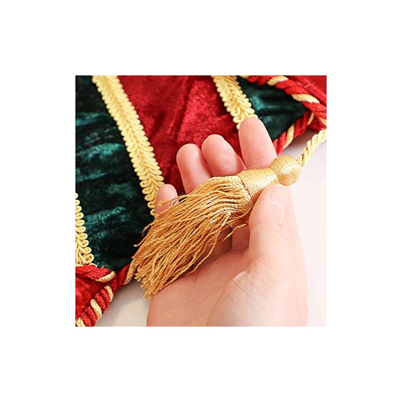 Dibor Luxury Velvet Elf Christmas Stocking - Set of 6
