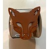 Fox Head in 3d - Chrome with Brown - 2