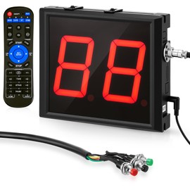 Relaxweex Two-Digit LED Digital Counter Display Lap Timer Wall Mounted Digital Lap Counter for Swimming Countdown/up 4 Inch High Swim Supplies with Buttons Remote and Alarm Beep
