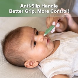 haakaa Baby Nose Cleaner & Ear Wax Removal Tool,The Unique Crocodile-Shaped Design,Newborn Essentials Must Haves - Pea Green