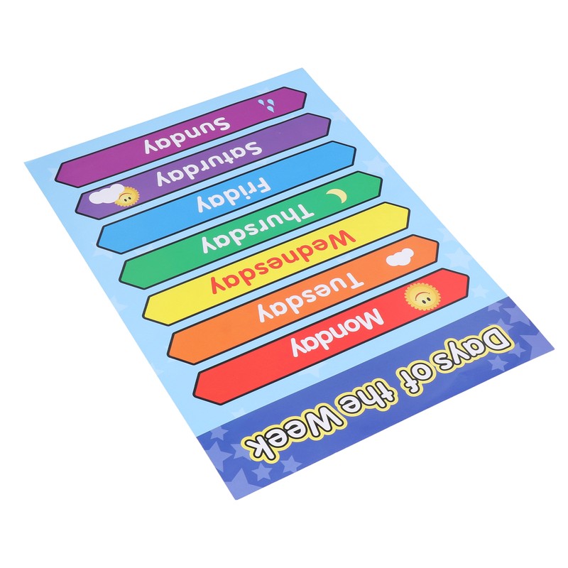 Week Poster Chart Laminated Preschool Poster Educational Toys for Kindergarten