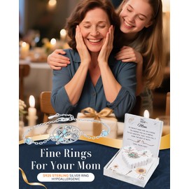 EJALEN Gift for Mom Birthday Mother's Day - S925 Sterling Silver Turquoise Dragonfly Sunflower Bracelet - Vintage Bohemian Victorian Style Jewelry Christmas Birthday Gifts for Women (Bracelet, Mom)