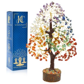 HindCraft 7 Chakra Tree of Life Crystal, Natural Healing Gemstone Money