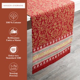 Maison d' Hermine Table Runner, 100% Cotton, Decorative Washable Table Runner, Easter Table Runner for Dining, Home, Wedding, Banquet, Buffet, Sofia - Spring/Summer (50cm x 150cm)