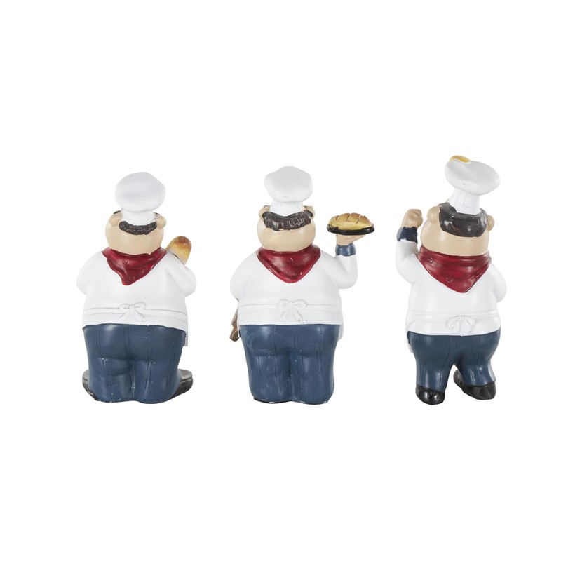 Deco 79 Polystone Chef Sculpture, Set of 3 5", 5",