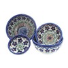 Blue Rose Polish Pottery Aztec Flower Measuring Bowl Set