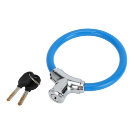 Hihaha Bicycle Lock/Portable Ring Cable Anti-Theft Bike Lock for Mountain Bike Road Bike/Stackable Mini Ring Lock Zinc Alloy Steel 42cm / 1 Pc Blue