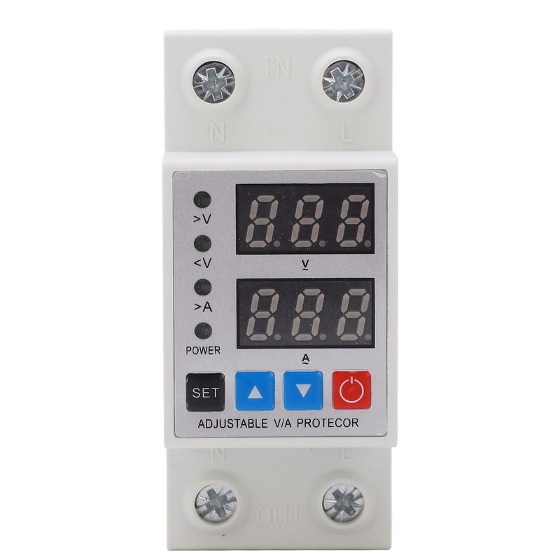 Over Under Voltage Protective Device DIN Rail Adjustable Dual Display