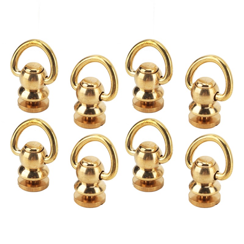 12 Sets D Ring Stud Screw Gold Brass Metal Plating