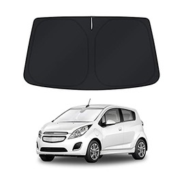 KUST Parasol para parabrisas de Chevy Spark 2013-2014 2015 2016 Accesorios para ventanas, parasol parabrisas, cubierta plegable, bloque de rayos UV