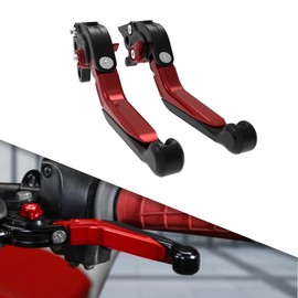 Mantt Adjustable Brake Clutch Lever Set Fit for CBR650R CBR650F CB650R CB650F NC750XA NC750S NC750XD DCT Foldable Extendable Motorcycle Brake Clutch Lever Left & Right (Red)
