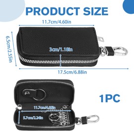 For Faraday Pouch Car Keys Faux Leather with Faraday Bag Signal Blocking Bag for Keyless Entry Signal Protection and Stylish Storage Safety Protector Anti-Hacking Case RFID Blocker Protector Black