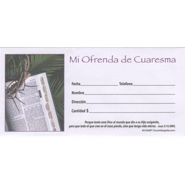 200 PCS Mi Ofrenda de Cuaresma Lenten Offering Envelopes