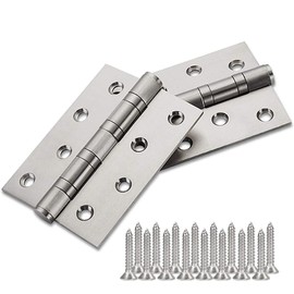 Hardbase Hardware Hinge, Flat Hinge, Stainless Steel Hinge, Common Left and Right Symmetric Hinges, 2 Pieces (4 inch Length: 3.9 inches (100 mm), Width: 3.0 inches (75 mm), Thickness: 0.1 inches (2.7