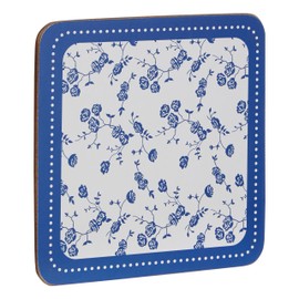 Premier Housewares Blue Rose Coasters - Set of 4