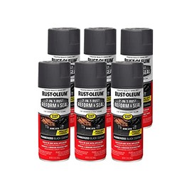 Rust-Oleum 344713-6PK Automotive 2-In-1 Rust Reform & Seal Spray, 12 oz, Flat Black, 6 Pack