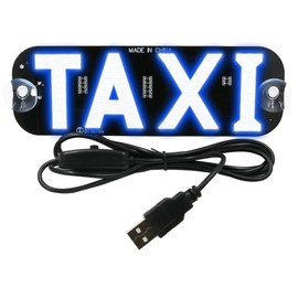 YSY Blue LED Sign Decor, Taxi Flashing Hook on Car Window with DC12V Car Charger Inverter Taxi Light Lamp (Blue, USB Switch)