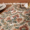 Rustic Floral Table Runner with Tassels, Retro Boho Style Spring
