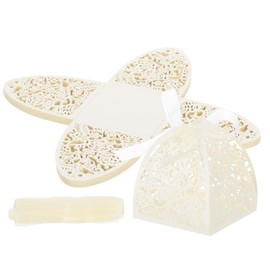 PATIKIL 2.36x2.36x2.76 Inch Favor Boxes, 24 Pcs Candy Party Gift Boxes for Wedding Mother's Day Easter Anniversary Christmas Graduation Celebration, Cream