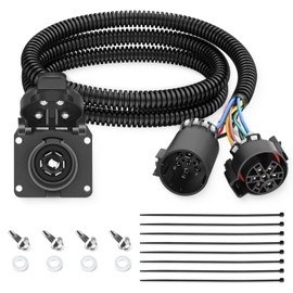 Nilight Truck Bed USCAR to 7 Pin Trailer Wiring Harness Extension 7FT USCAR to RV Blade Tailgate Light Adapter for Chevy Ford GMC Dodge Nissan Toyota 5th Wheel Gooseneck Trailer